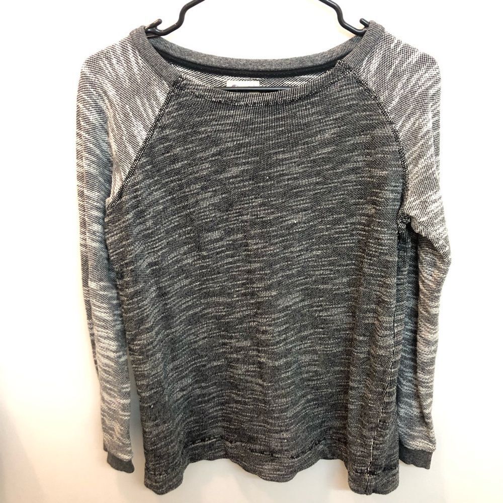 Champion Gray Marled Baseball Sweater S